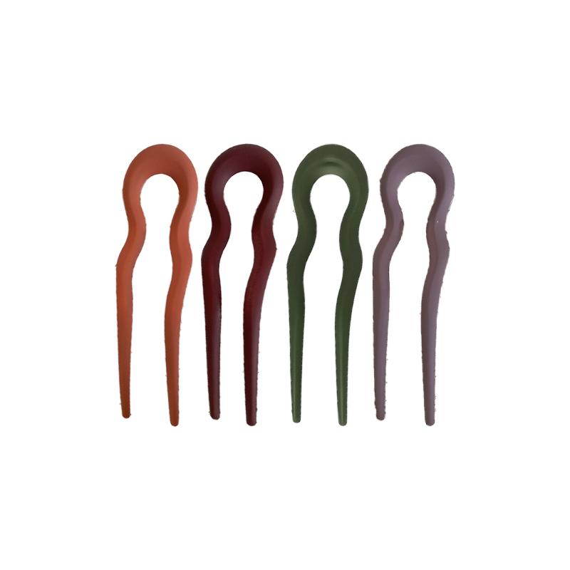 New Simple Matte Wave U-shaped Solid Color Hairpin Women Versatile Elegant Pan Hair Clip for Girl Hair Accessories