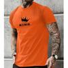 Summer Round Neck 3D King Printed Top Fashionable Casual Short Sleeved Men's T-shirts