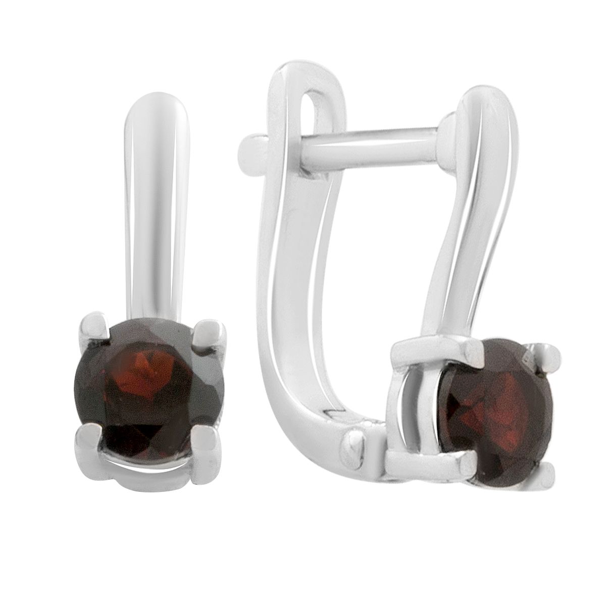 

Silver earrings with natural garnet 1.144ct (2181446) темні цукерки apple червоний колір