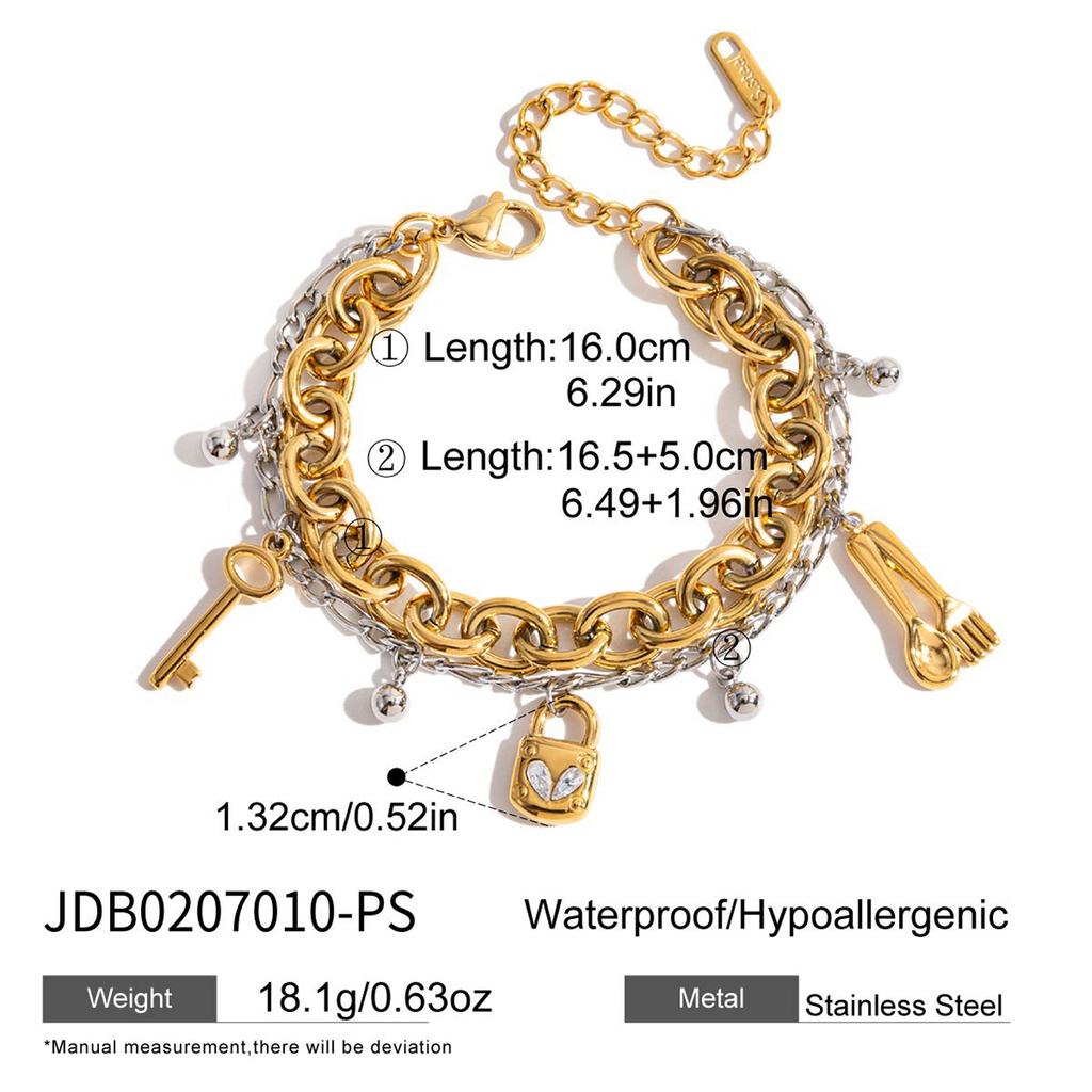 Stainless Steel Zirconia Bracelet - Luxurious High-end Appearance Level Titanium Steel Jewelry Piece