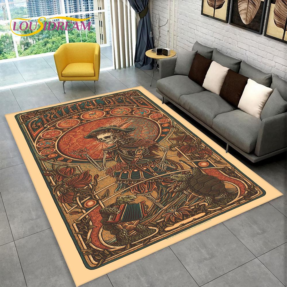 3D Creative Gothic Horror Skull Modern Area Rug,Carpet Rug for Living Room Bedroom Sofa Doormat Decor,Kitchen Non-slip Floor Mat