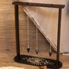 Wood Witch Rock Stone Stand Black Pendulum Crystal Display Holder Moon Phase Wiccan Supplies Incense Rack For Witchcraft Gift