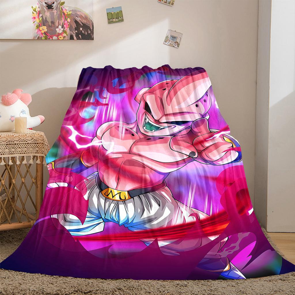 1PC Majin Buu Print Flannel Blanket, High quality All Seasons, Home Decor, Warmth and Comfort, Perfect for Christmas Gifts