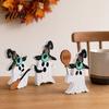 Spooky Table Decorations 3Pcs Halloween Decoration Black Cat Ghost Witch Hat Decor Centerpiece Rustic Farmhouse Wooden Centerpieces for Home Office
