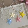 Beach Surfer Starfish Necklace Bohemian Summer Clavicle Chain Fashion Trendy Beach Necklace  Summer