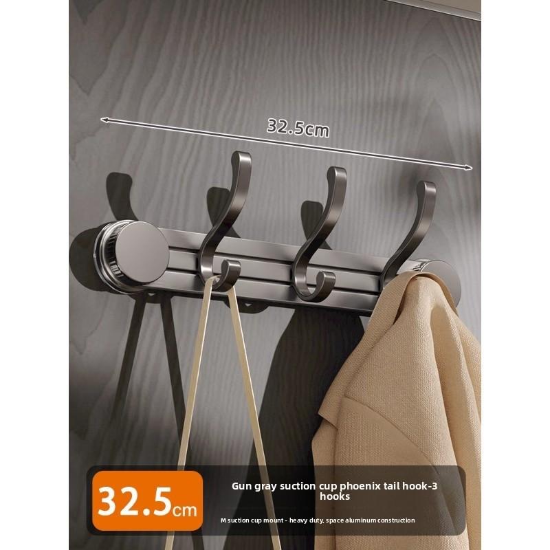 Space Aluminum Suction Cup Hook Set With Multiple Load Capacity For Bathroom And Home Storage