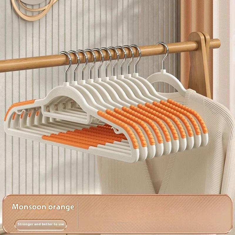 

10 ШТ. Многофункциональная бытовая вешалка для влажной и сухой одежды, пластиковая, не оставляющая следов и противоскользящая, вешалка, стойка для одежды, сушилка для одежды M оранжевый