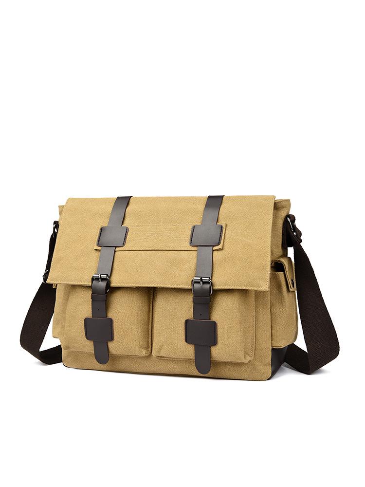 Korean Canvas Messenger Bag: Trendy Large Capacity Shoulder Bag for Men, Students, and Camera Gear