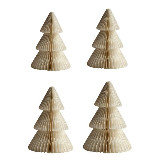 Yousheng 3/4Pcs Christmas Tree Ornament Easy Assembly Geometric Origami Christmas Tree Festive Merry Christmas Decor