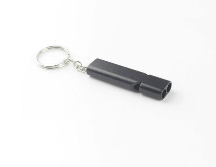 Dual-Tone High-Frequency Aluminum Survival Whistle for Emergencies чёрный