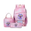 3 Piece School Backpack Set for Students Large Capacity Oxford Cloth Schoolbag with Shoulder Strap and Pencil Case