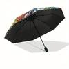 Peacock Feathers Theme 8 Bone Hand Automatic Folding Fashion umbrella, Compact and Portable Design, A Perfect Gift for Birthday, Christmas o