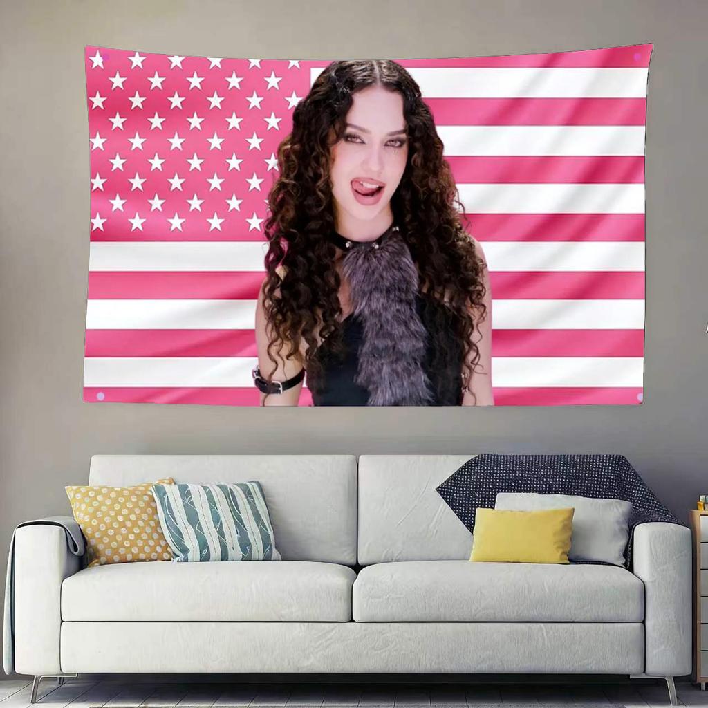 D-Daniela Avanzini Tapestry American Flag Wall Art Kawaii Room Decor Aesthetic Room Decoration Accessories For Fans Party