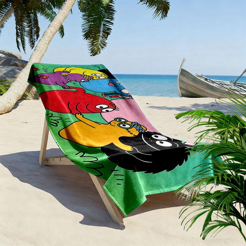 The Barbapapa Family Print Beach Towel, Large Soft Quick Dry Towel for Beach Camping Swimming