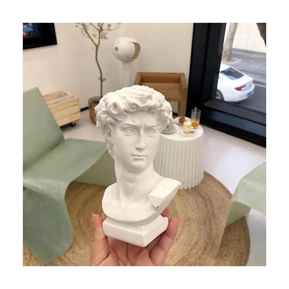 Makeup Brush Storage Pen Holder David Statue Resin Medici Vase Desktop Organizer Home Decor Ornaments Creative Art Flower Pot