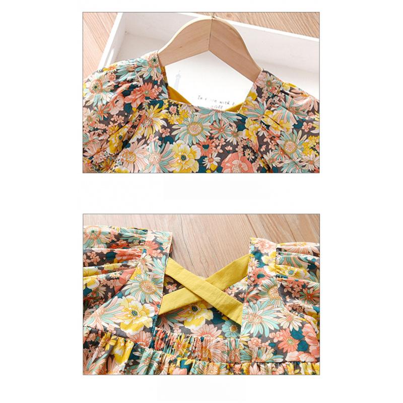 Girls' Princess Dress Summer New Style Baby Children'S Dress Fashionable Cute Floral Dress