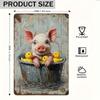 Vintage Metal Sign Funny Animal Bathroom Wall Decor Home Art Tin Plate