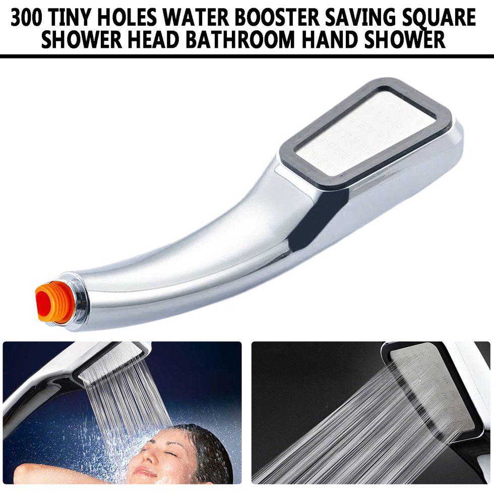 

300 крошечных отверстий Усилитель воды Экономия Квадратный душ Голова Ванная комната Ручной душ
