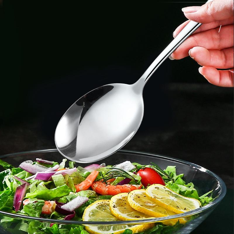 Lingură de servire și furculiță din oțel inoxidabil, seturi de tacâmuri cu bețișoare pentru bufet, mâner lung, veselă de casă, veselă, ustensile de bucătărie
