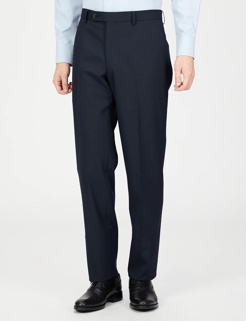 Takakyu Washable Stretch Shiny Wool Blend Regular Fit A4 Size Men's Two-Button Suit, Navy, 110013343701223,