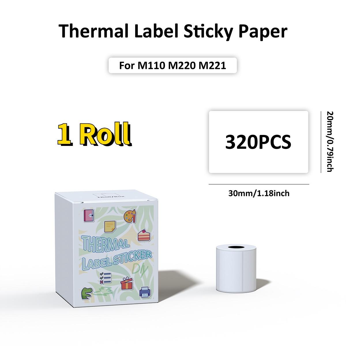 

Папір для виготовлення етикеток, багатоцільовий квадратний самоклеючий 30x20 мм для міні-принтера етикеток, 1,18 x0,79 (30х20 мм), 320 етикеток/рулон, Business Home квіткові білого кольору