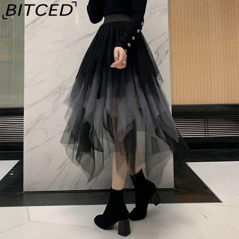 BITCED Damenmode Lässig Einfarbig Druck Sommer Frühlingsrock