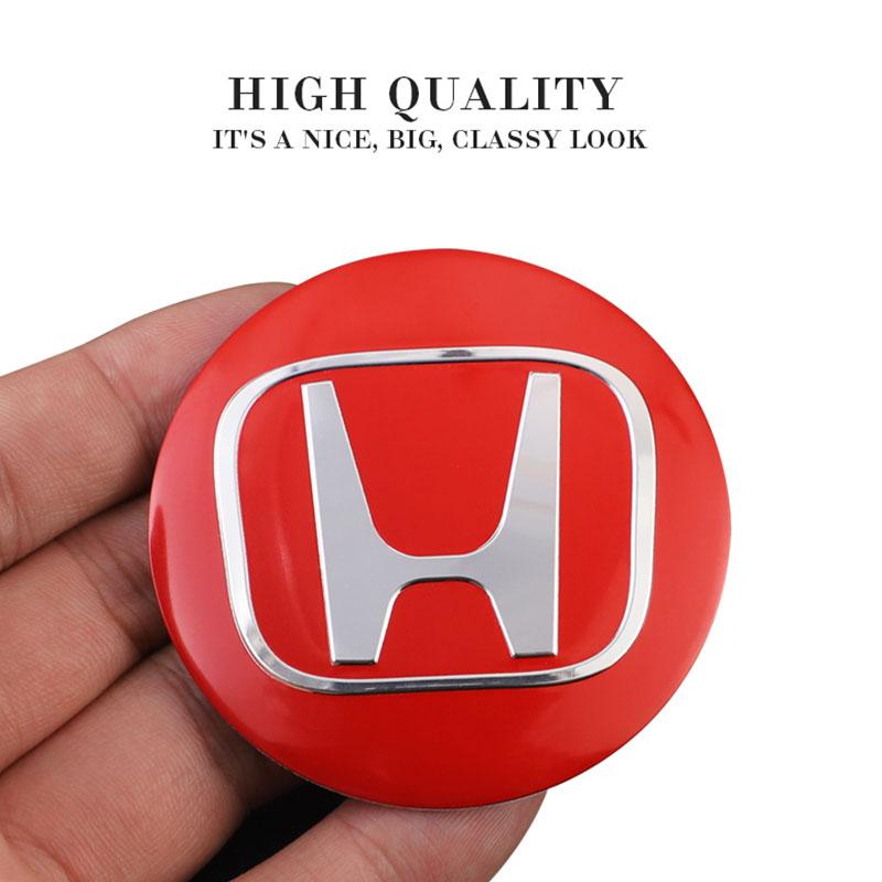 4Pcs Car Wheel Hub Center Metal Decals Sticker Accessories For Honda Civic Fit Jazz Accord Pilot CRV Odyssey Passport City HRV EC5