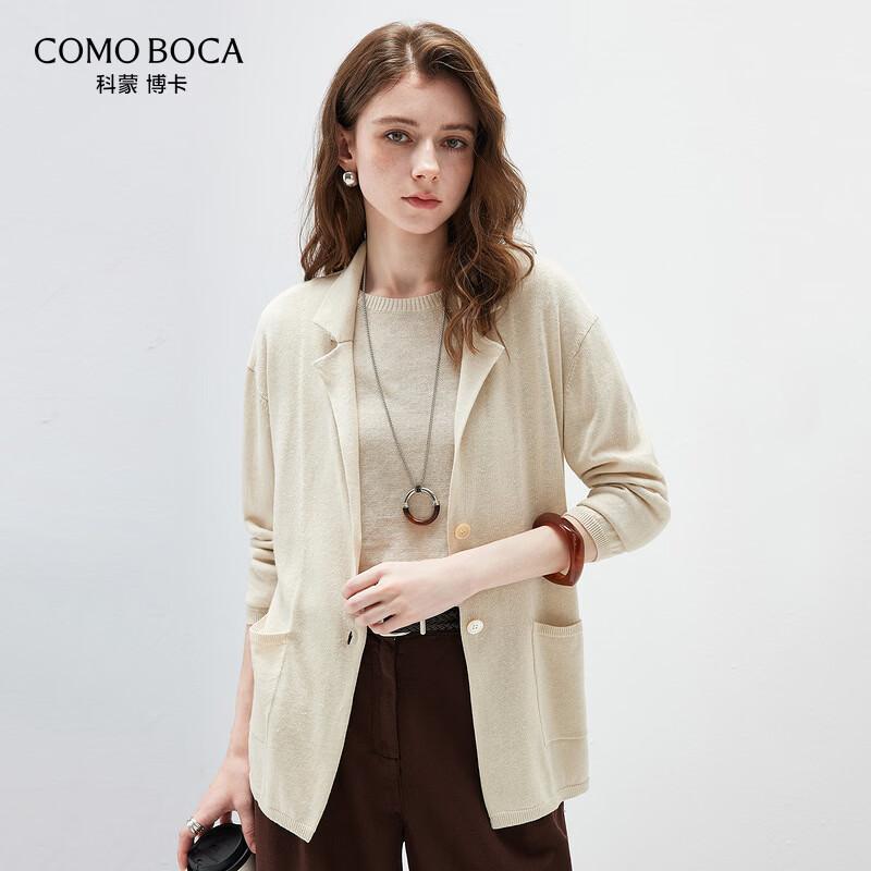 Женский вязаный блейзер из смесовой льняной пряжи L