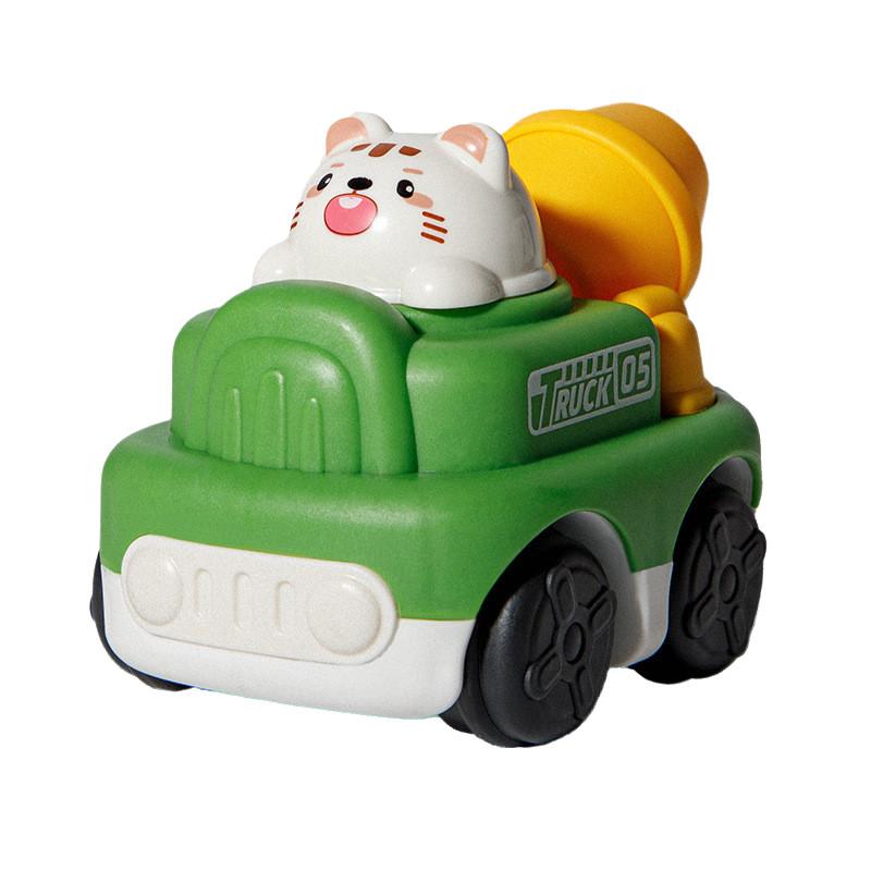 New Cartoon Animal Boy Girl Children Inertia Excavator Engineering Vehicle Kindergarten Small Gift Toys Plastic/plasticine Material 8.5*5.5*7