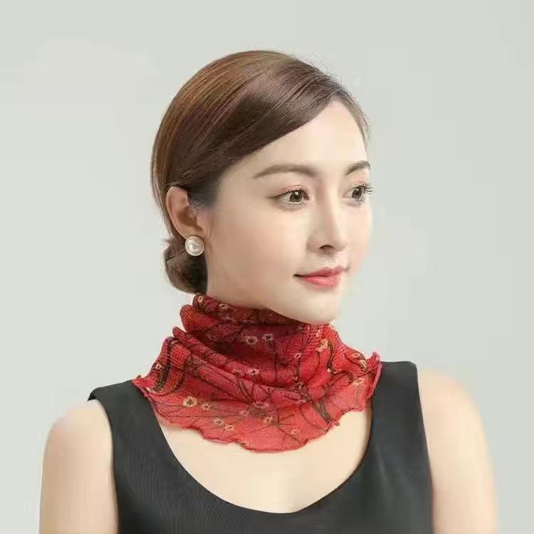 Women's Silk Scarf: Lightweight Sunscreen Veil, Neck Protection, Autumn/Winter Fashion Accessory.