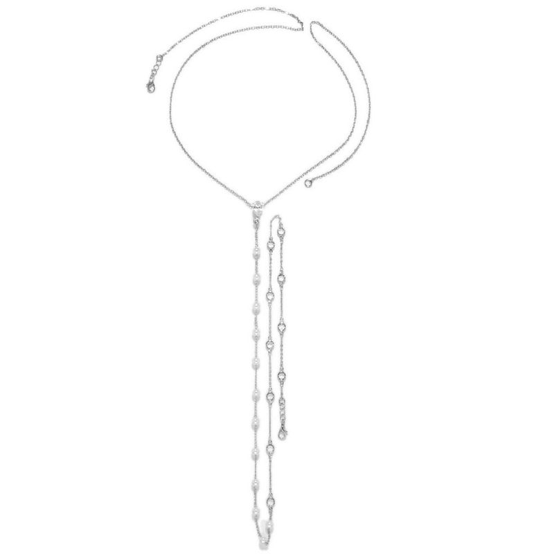 Hot-Selling Pearl Back Chain, Simple European and American Bridal Dress with Diamond-Encrusted Backless Back Chain, Elegant and Fashionable Accessory
