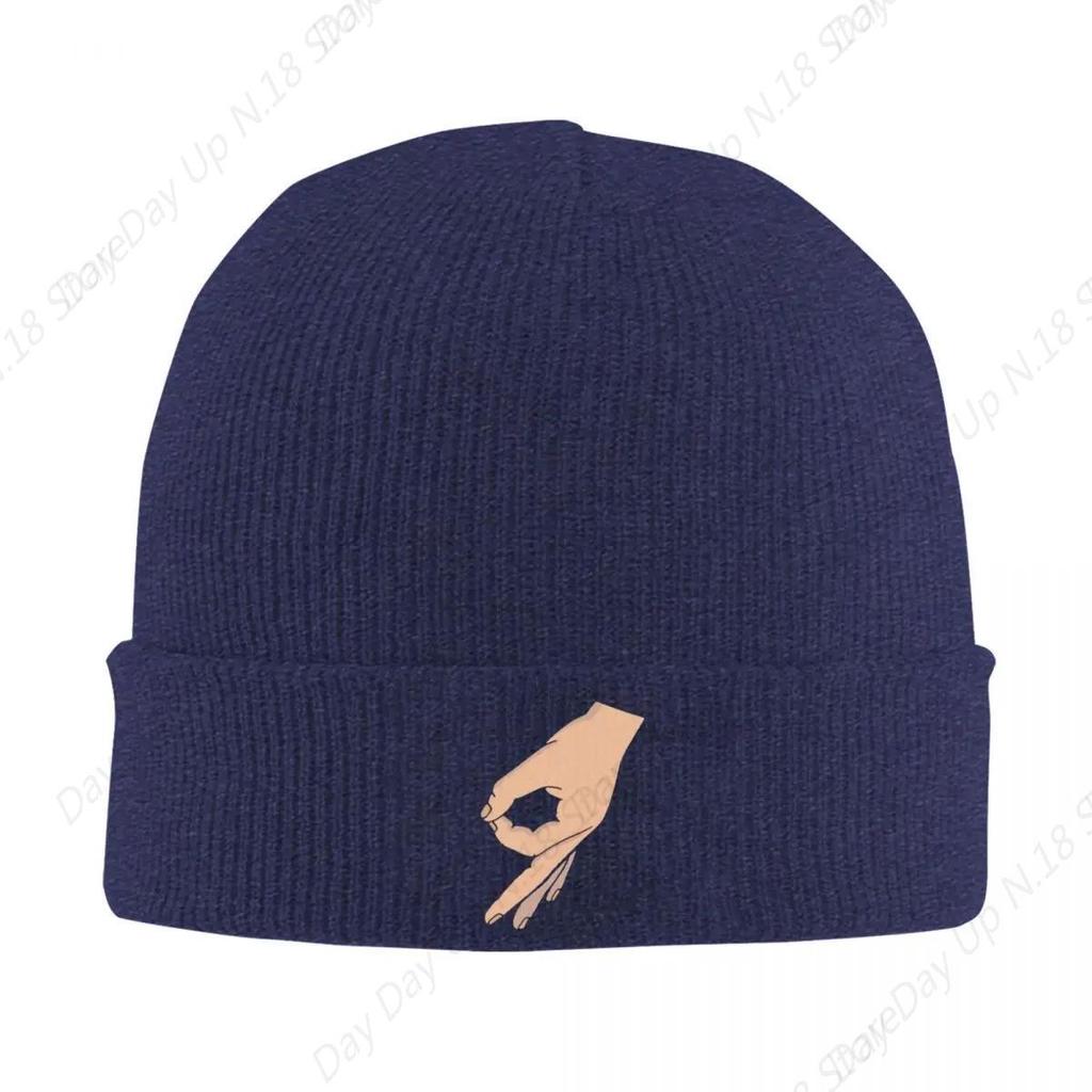 Circle Game Hand Funny Gotcha Meme Made You Look Warm Knitted Cap Hip Hop Bonnet Hat Autumn Winter Outdoor Beanies Hats