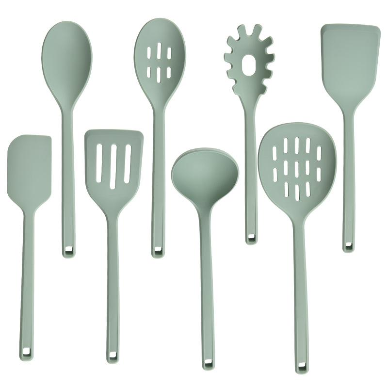 

New Household Silicone Cooking Scoop Set Fried Scoop Spoon Kitchen Silicone Kitchenware 8-piece Set Green 8-piece set