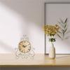 A25F-Vintage Retro Iron Ornament Battery Operated Silent Table Clock For Home Bedroom Living Room Office Decor