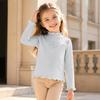 Girls' Fashion High Neck Long Sleeve Top for Casual Everyday Wear