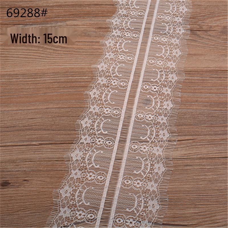 3m Black & White Eyelash Lace Fringe Trim for DIY Clothing - Multiple Styles, Non-Elastic, Soft Skirt Hem Decor.