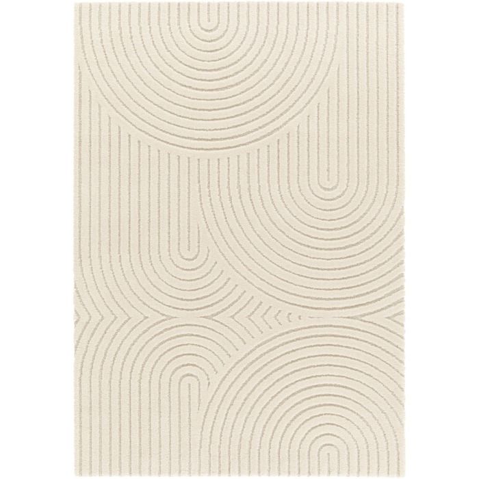 Tapis doux à relief moderne graphique blanc 160x230