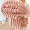 Ultra Soft Faux Rabbit Fur Throw Blanket Warm Plush Striped Blankets Conditioning Quilt Multi Functional Sofa Cover Blanket