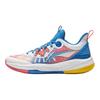 Li Ning Kids Basketball Fabric Comfortable Versatile Non-Slip Breathable Low-Top Basketball Shoes Men Sneaker White Blue YKBV030-3