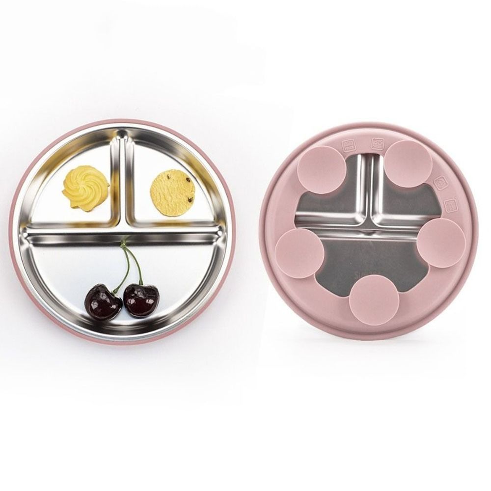 304 Edelstahl Baby Saugnapf Speiseteller Unterteiltes Design Kinder Fütterungsschüsseln für Kleinkinder