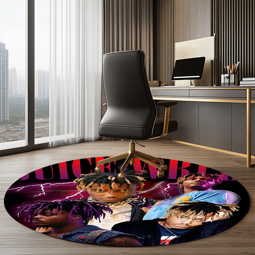 Juice WRLD Printed Round Rug Carpet Chair Rug Area Rug Entryway Doormats,for Office Chair Living Room Bedroom Kitchen Room.
