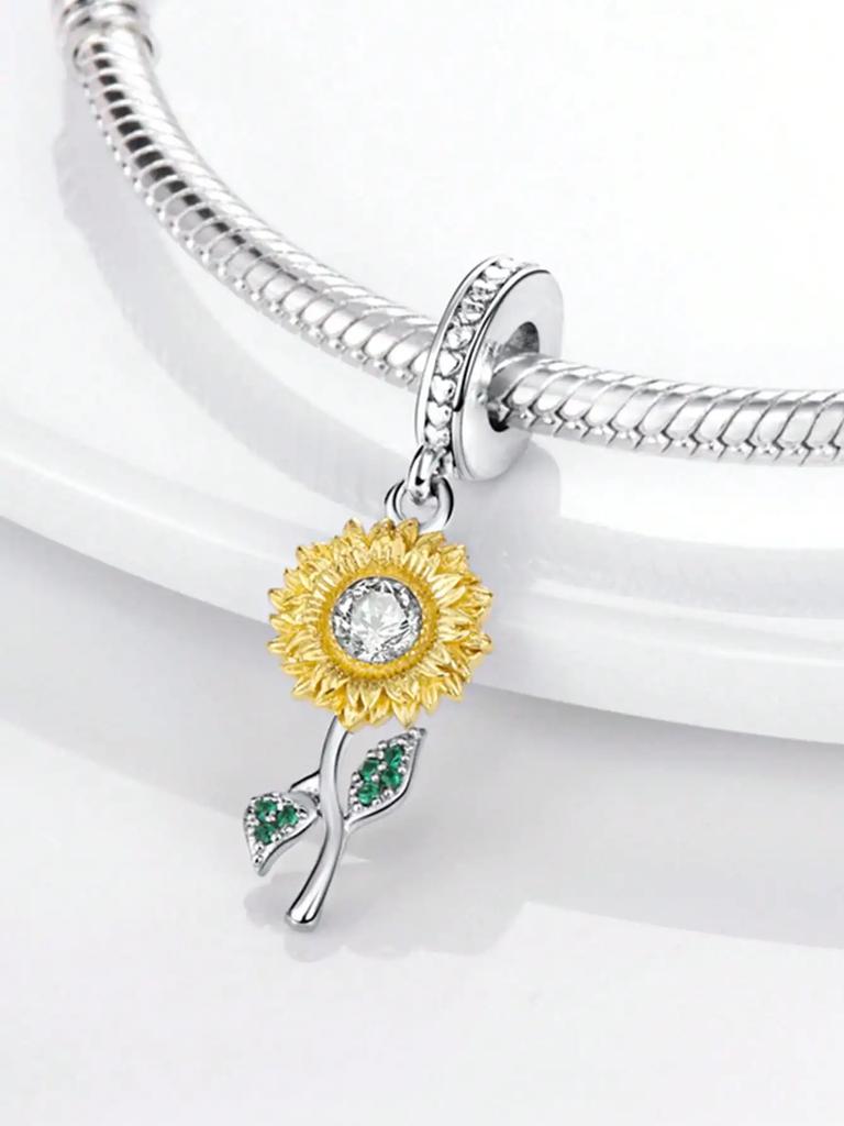 Charms Plata Spring Flowers Beads For Charmsoriginales Bracelet Beads Jewellery Making Women'S Gift