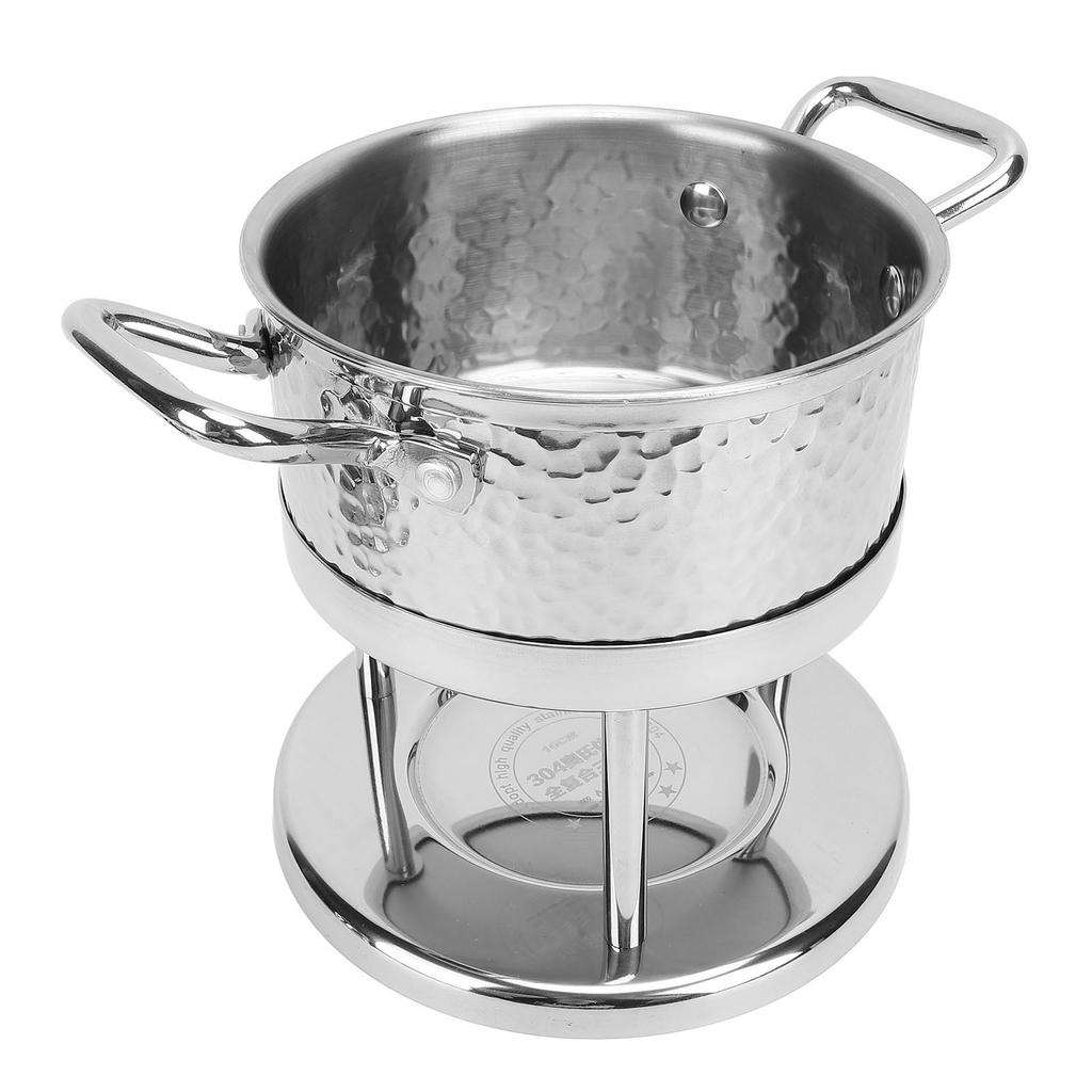 Single Fire Stove 304 Stainless Steel Individual Food Warmer Stove Pan Camping Hot Pot with Lid for