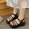 Platform Sandals Summer New Fashion Versatile One-word Buckle Type with Cool Slippers Exquisite Slippers