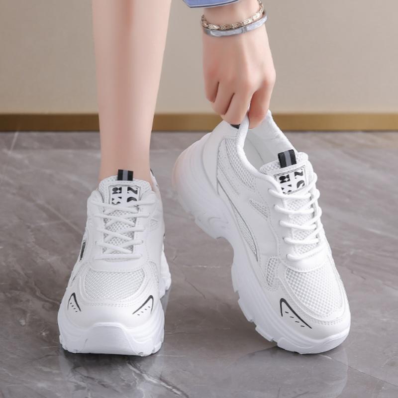 Fashion New Round Toe Breathable Sexy Casual Sneakers Spring/Autumn Comfortable Non-Slip Lace-Up Walking Shoes For Women