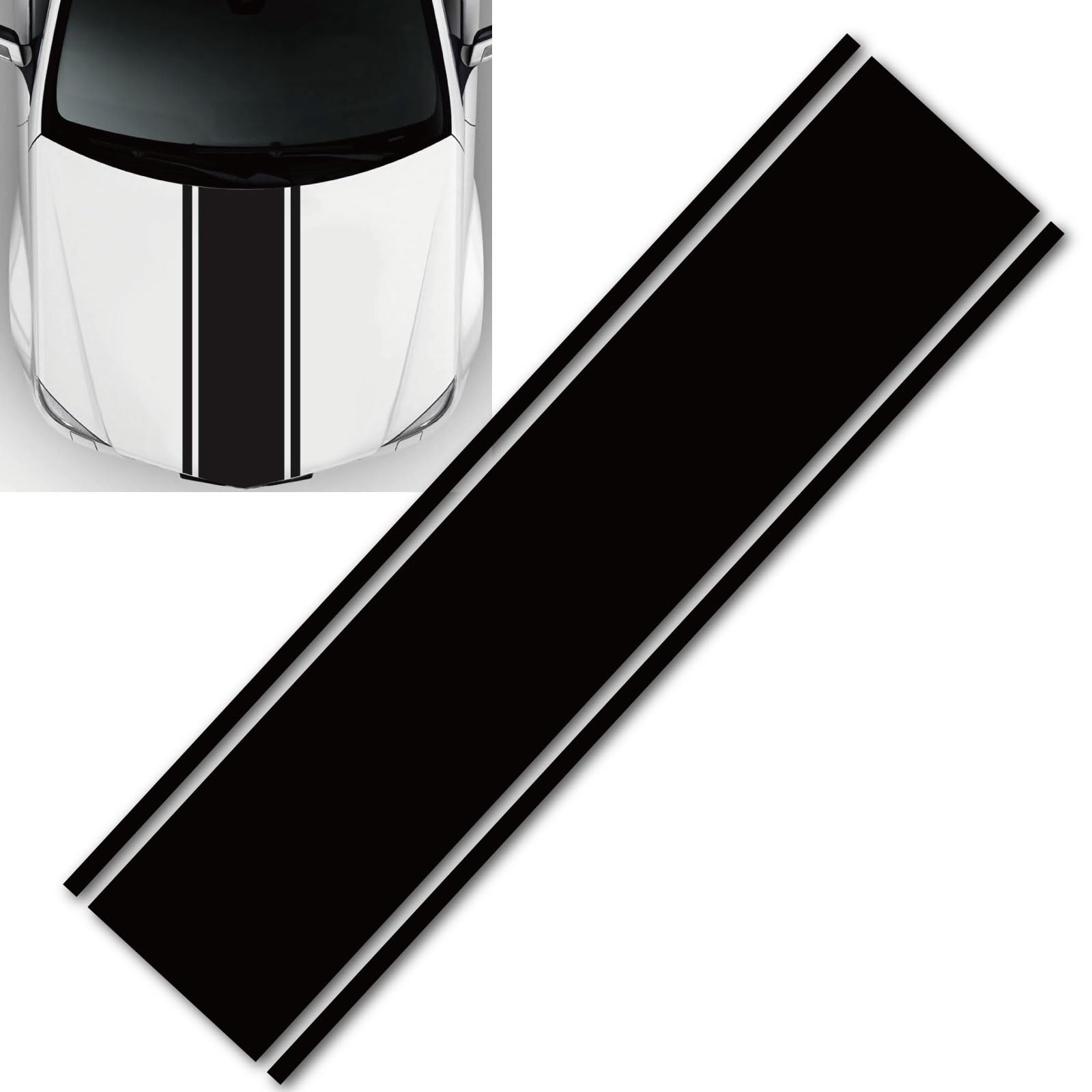 

MORYTRADE Наклейка на капот Полоса на кузов Автомобильная 120x25 Черная