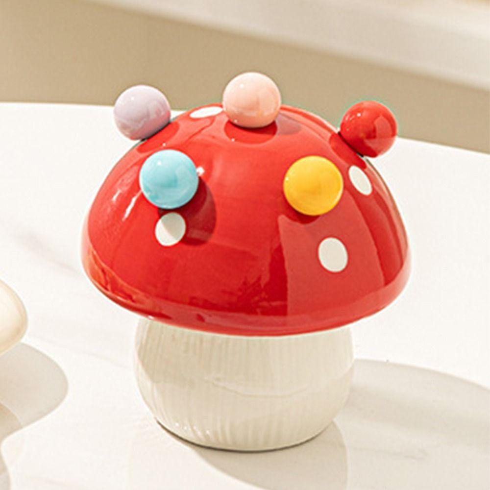 Rustproof Mushroom Fruit Fork Creative Cute Toothpick with Holder  Kitchen Supplies