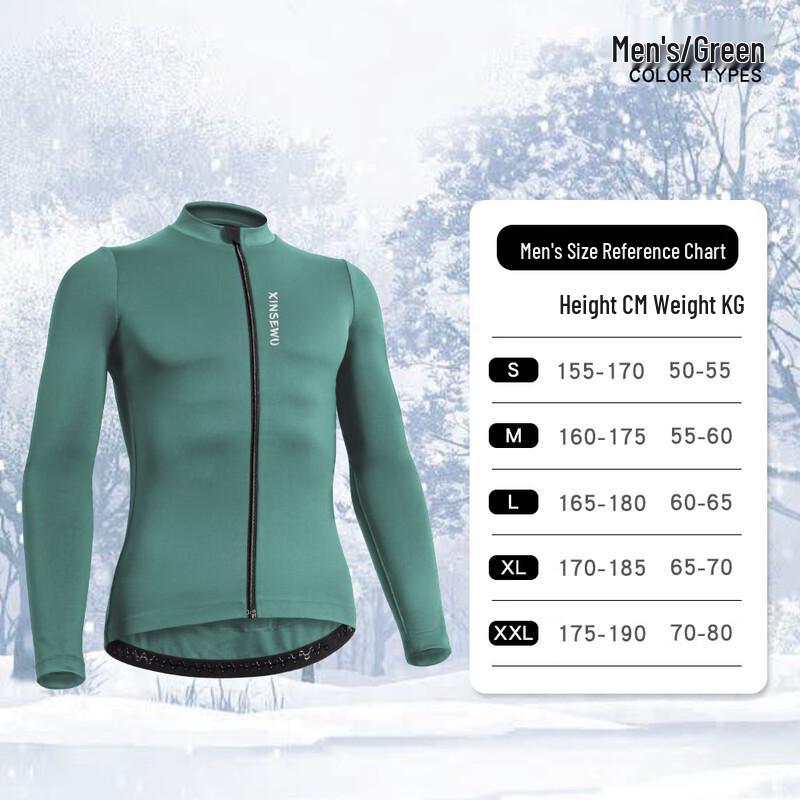 WEZHO Men s Winter Long-Sleeve Fleece Cycling Jersey