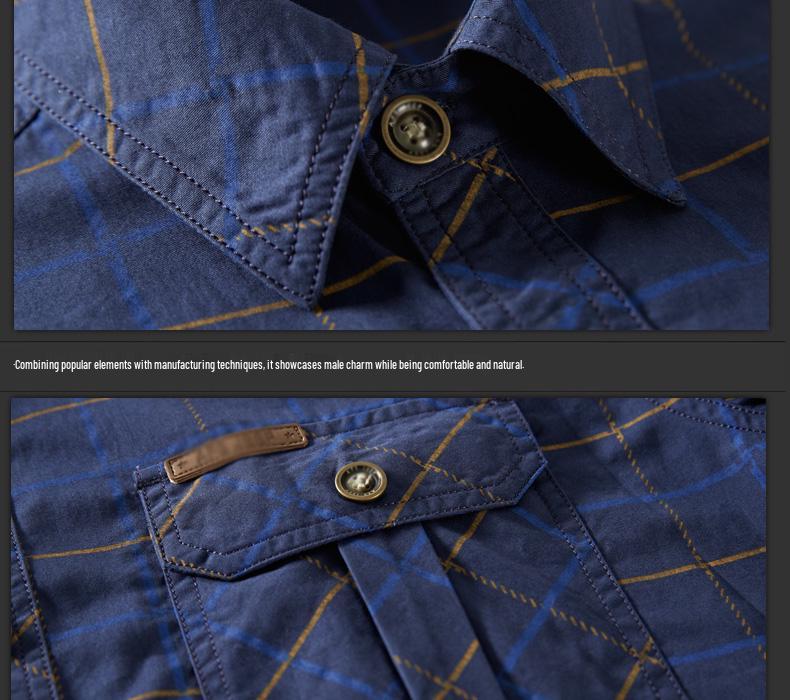 Men's 2023 Summer Plaid Short Sleeve Loose Cotton Shirt - Plus Size Casual Wear