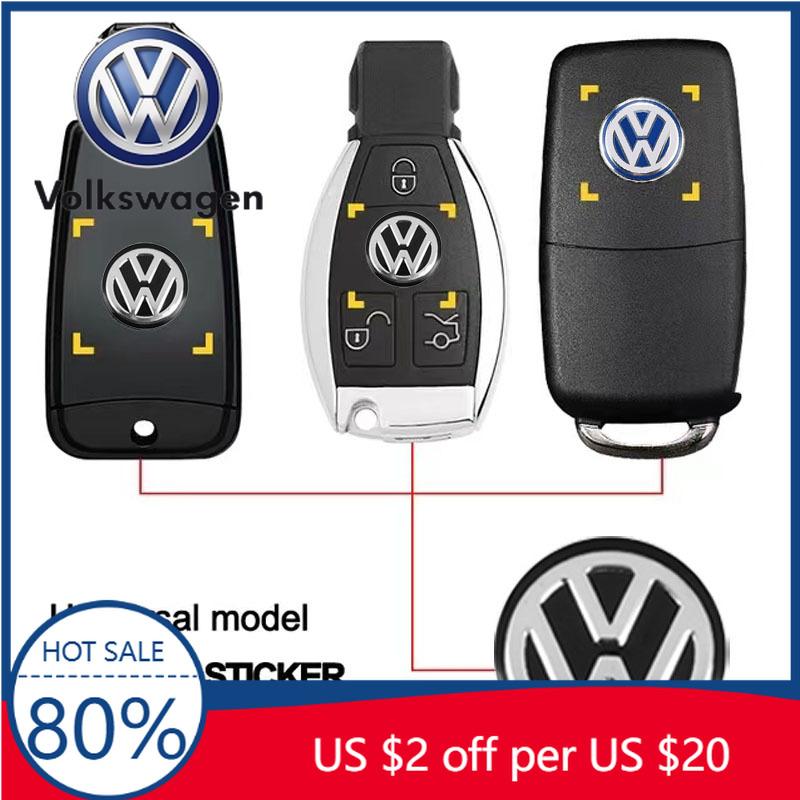 For VW Volkswagen Jetta MK5 Golf 5/10Pcs 14mm Car Key Emblem Stickers Auto Door Keyhole Logo Decals For Volkswagen VW GTI Golf A